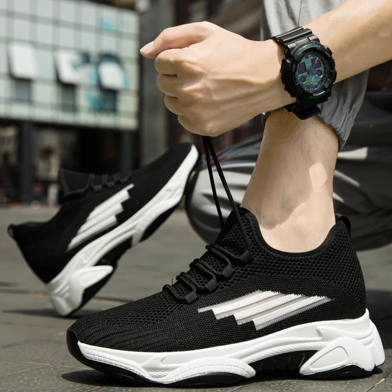 Men Elevator Shoes Fashion Outdoor Casual Sneakers Height Increase Shoes for Men Height Increase Insole 8CM Lift Platform Shoes