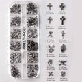 TSZS 50pcs/bag Mix Punk 3D Retro Cross Jewelry Nail Art Charms Mix Shape Grey Cross Nail Charms Nail Manicure Decoration