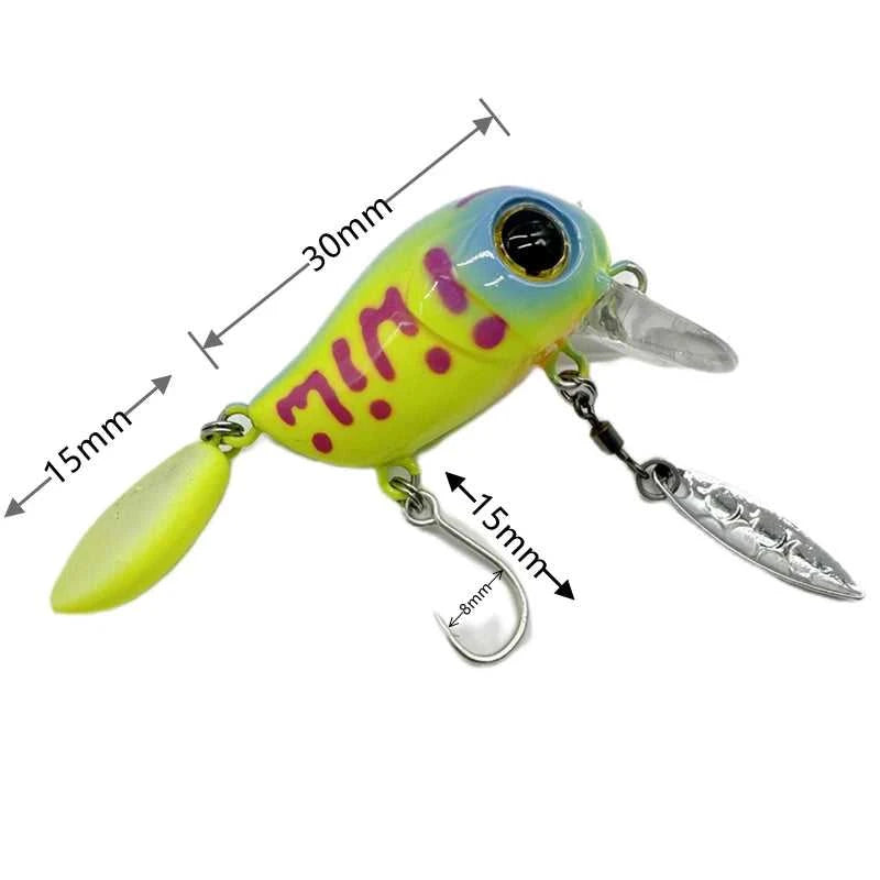 2g Micro Tappy Fishing Lures Crankbait Floating Wobblers Tongue Plate Fishing Spinners Spoon with Feather Rotates Bass Trout The jack market .AU The jack market .AU Fishing Gear $ 22 14:200006152#9;5:8022#2g