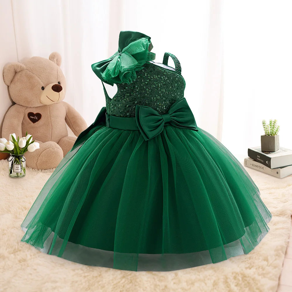 Toddler Tulle Party Baby Girl Dress Fashion 1st Birthday Wedding Prom Dresses Girls Clothes Infant Bow Evening Christmas Costume