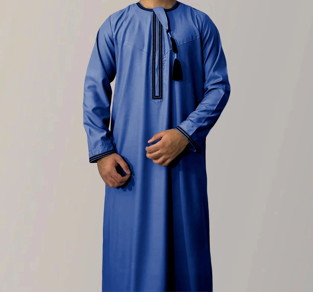 New 2026 Men's Muslim Abayas Dress Long-sleeved Pullover Kaftan Robe Men Jubba Thobe Pakistan Saudi Arab Caftan Islamic Clothing