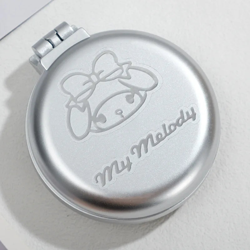 Sanrio Anime Hello Kitty Melody Kuromi Portable Folding Hair Comb with Mirror Cute Makeup Tools Cushion Massage Comb
