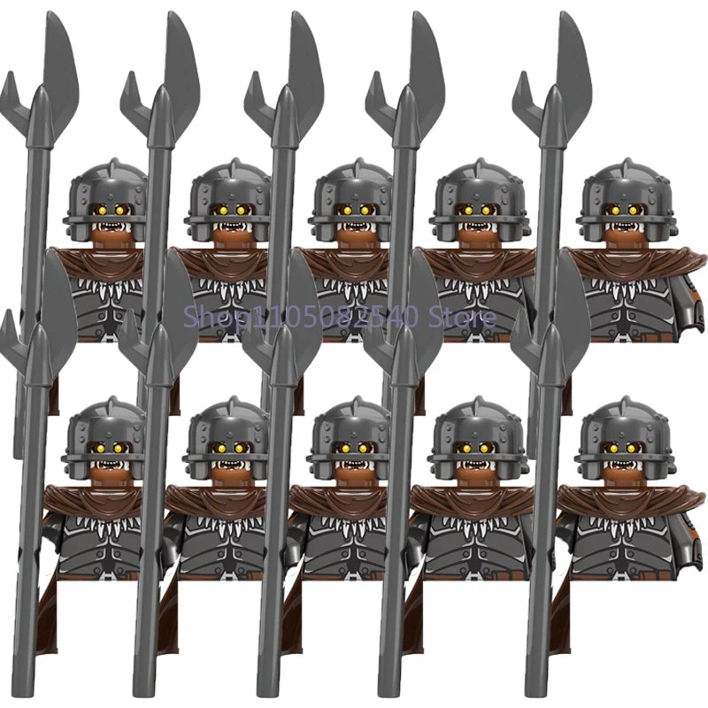 MOC Military Soldier Movie Character Building Blocks Accessories Medieval Castle Knight Helmet Shield Mini Brick Gift Toy E008