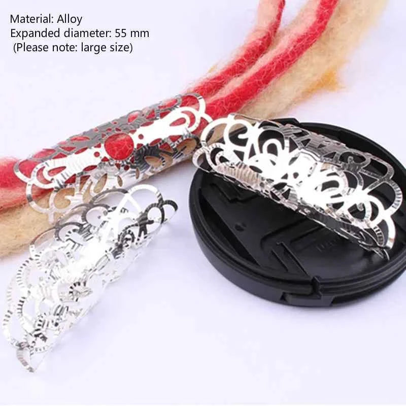 5 Pcs Big Open Dreadlocks Hair Beads Hair Rings Hairpin Metal Headdress DIY Wig Alloy Buckle Gold Silver Hair Accessories