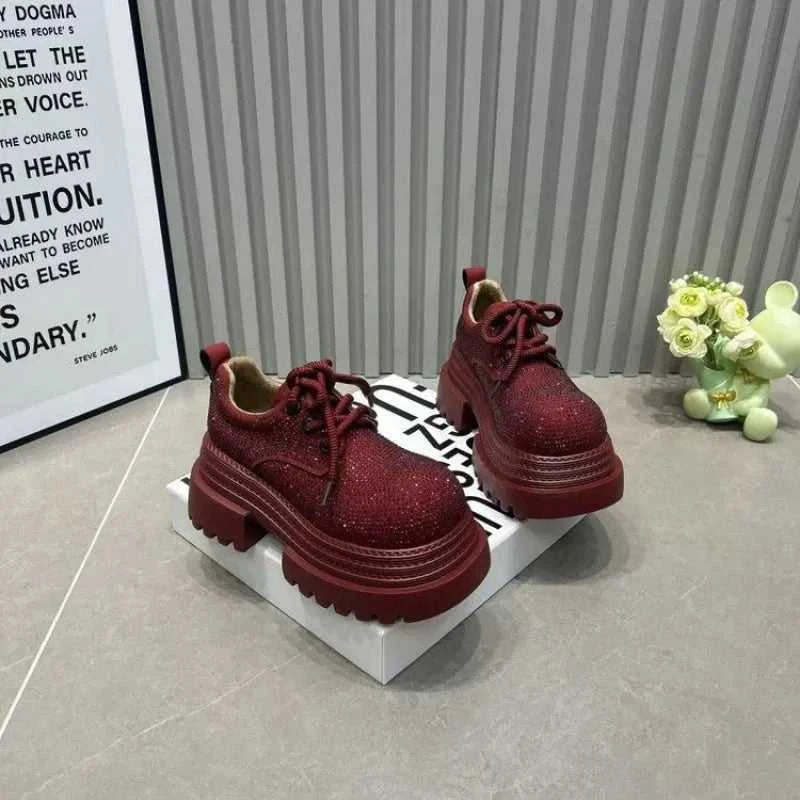 Luxurious Rhinestone Women's Shoes Leopard Lace-up Fashion Motorcycle Boots Thick Soled Lightweight High Street Mujeres Sneaker The jack market .AU The jack market .AU Step Up Your Style: Trendy Shoes for Every Occasion! $ 87 14:1254#Angola Red;200000124:200000334