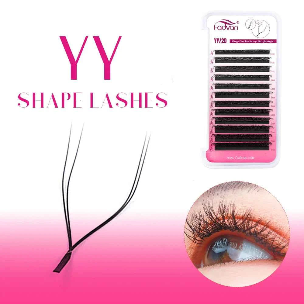 FADVAN W Shape 5D Cluster Lashes - 10Pcs Soft Natural Eyelash Extensions, 0.07mm, Perfect for Professionals