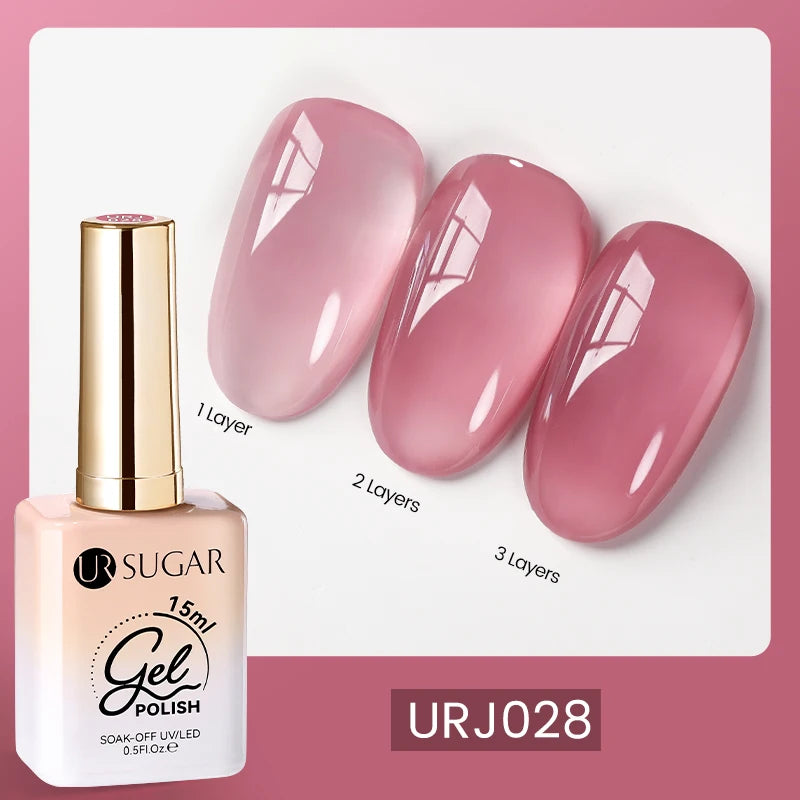 UR SUGAR 15ml  Autumn Winter Red Cat Magnetic Gel Nail Polish White Dopamine Nail Sparkling Glitter Soak Off UV LED for Manicure