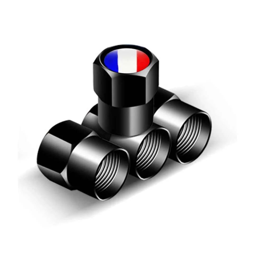 4PCS France Flag Car Wheel Air Cover Dust Proof Car Air Valve Stem Caps for Peugeot Citroen Opel Renault