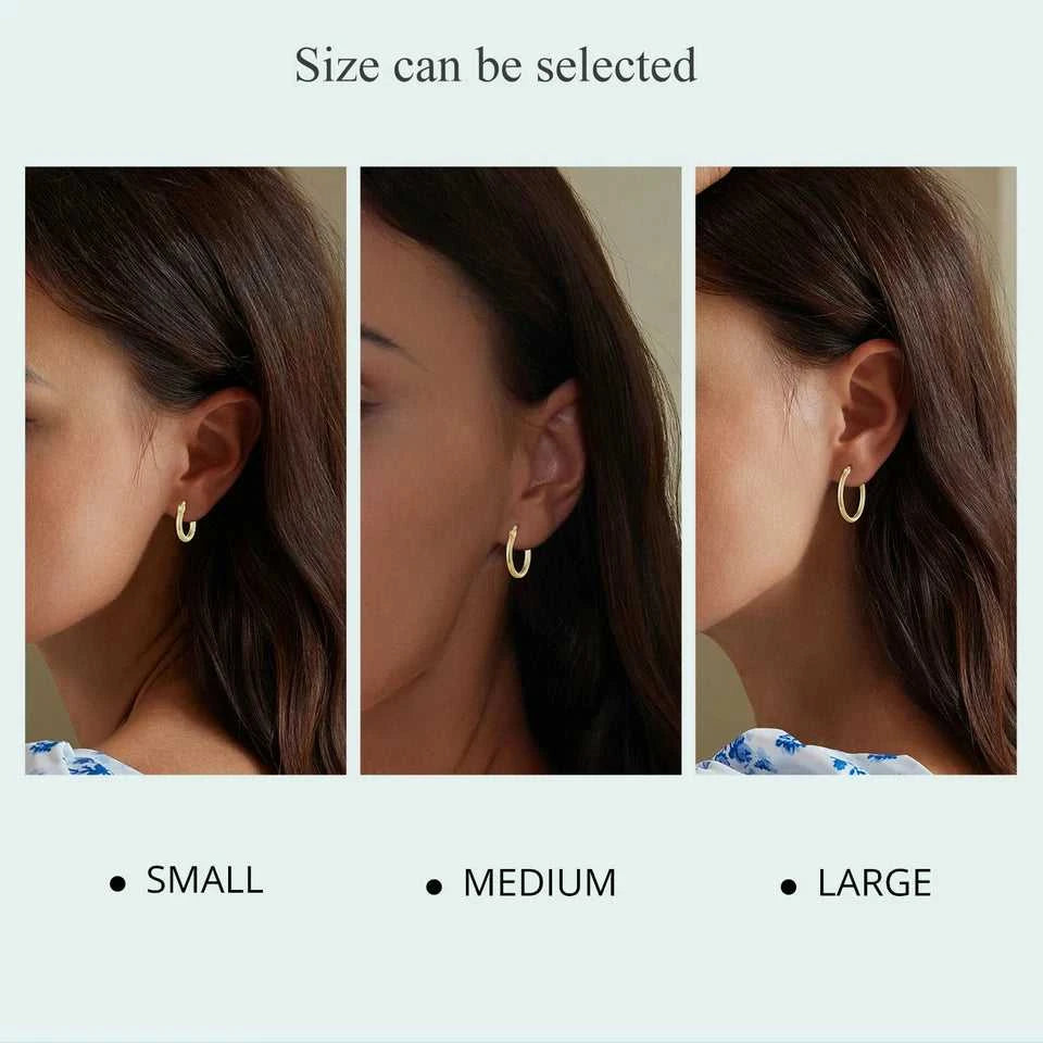 BAMOER 925 Sterling Silver Bold Classic Hypoallergenic Hoop Earrings, 14K White Gold Plated Glossy Tube Earrings for Women Gift The jack market .AU The jack market .AU Jewellery & Chains $ 65 200000226:365458#Gold - 21mm;200007763:201336100