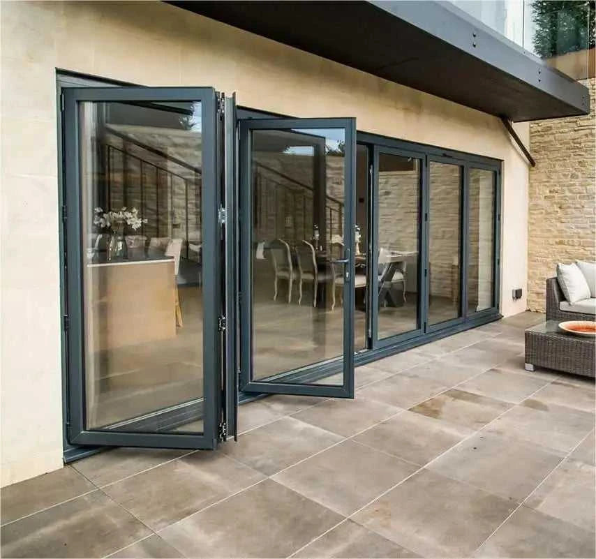 Exterior Patio Doors Modern Waterproof Glass Bifold Door for House Thermal Break Aluminum Accordion Type Folding Door The jack market .AU The jack market .AU Home $ 5122 14:193#White-4mx2.2m