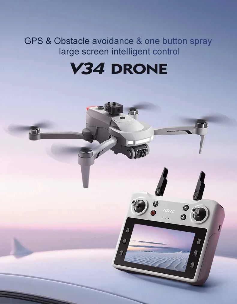4DRC New V34 Drone 8K Profesional 4K HD Camera Brushless Motor Obstacle Avoidance Foldable Quadcopter Aerial Optical RC Toy The jack market .AU The jack market .AU Drones $ 169 14:10#GPS-8K-1Battery