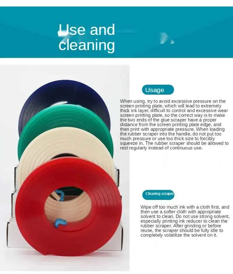 Squeegee Master 50mm Flat Silkscreen Squeegee - Durable Polyurethane Blade for Precision Printing