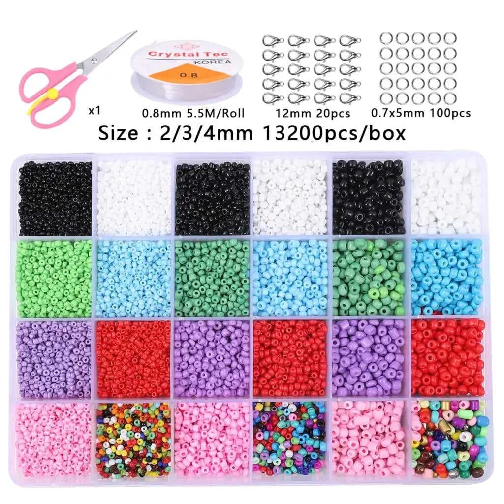 2–4mm Glass Rice Beads Kit 15–24 Grids, 15g/Grid 4000–24000pcs with Lobster Clasps & Cord for DIY Jewelry, Bracelets & Neckla The jack market .AU The jack market .AU Jewellery & Chains $ 76 14:29#BDH136-01