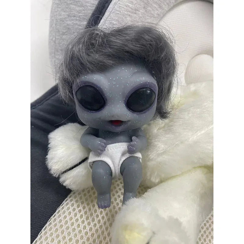 5inch Mini Baby Doll Reborn Dolls Lifelike Solid Soft Silicone Alien Baby Stretchable Doll Children Toy Reborn Gift