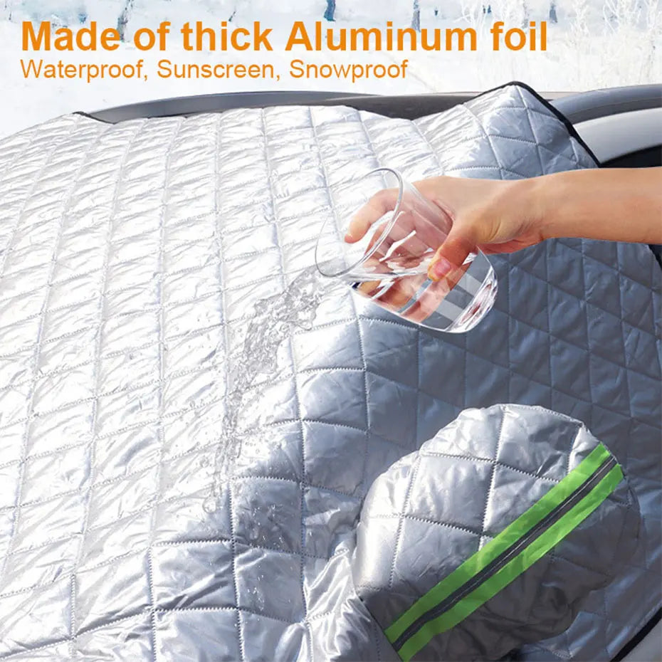 Car Windshield Cover Front Windscreen Sunshade Half Cover Car Exterior Snow Shield Cover Vehicles Protective Shade for Sedan SUV