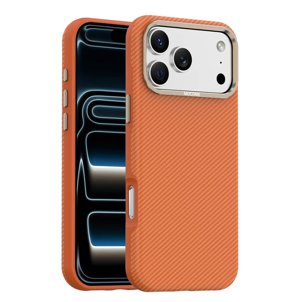 Luxury Built-in Magnet Magnetic Carbon Fiber Phone Case For iPhone 17 16 15 14 13 12 Pro Max Plus Solid Color Matte Back Cover
