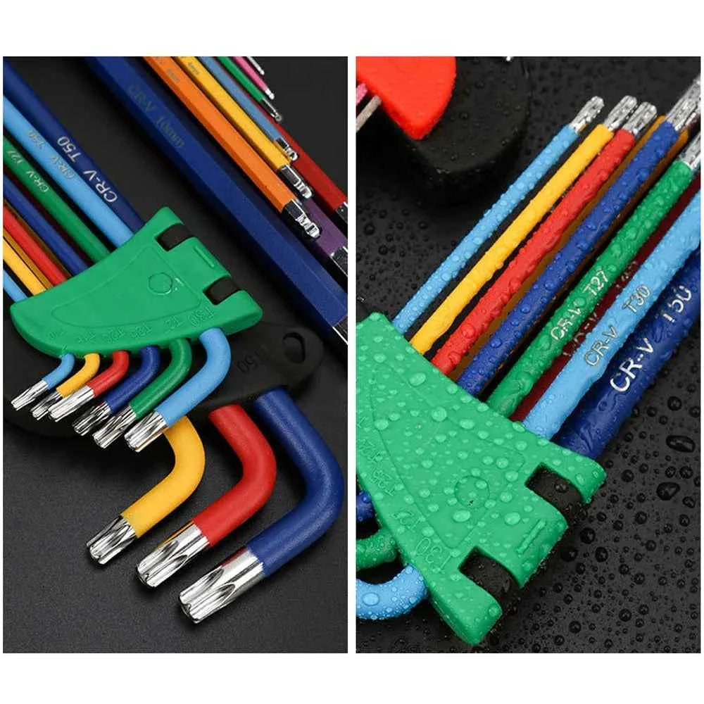 9Pcs S2 Alloy Steel Hex Key Set with Quick Snap Adapter & Ball Head for Ultimate Precision