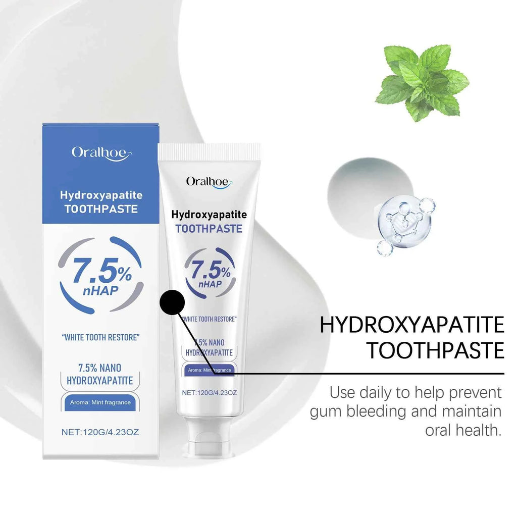 BrightSmile Hydroxyapatite Toothpaste - Mint Flavor, Breath Freshening, Stain Removal, Gum Repair, Teeth Whitening