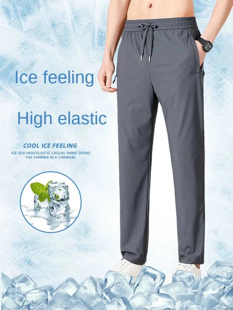 Ice Silk Men's trousers 2024 summer black-and-gray thin style business casual pants outdoor stretch breathable straight leg loos The jack market .AU The jack market .AU Men Fashion $ 51 14:175#qianhui;200007763:201336106;5:200661035