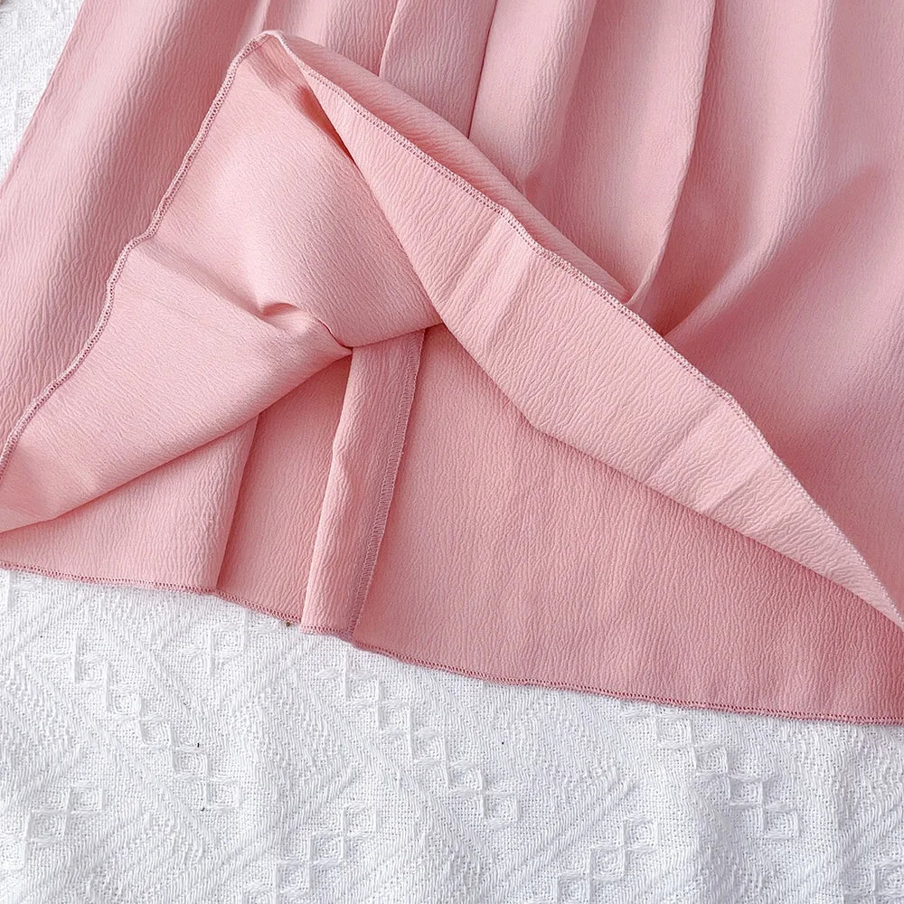 Bear Leader 3-7Y Baby Girls Princess Dresses Round Neck Summer Solid Color Kids Dress Flying Sleeve Pleated Pink Girl Clothes