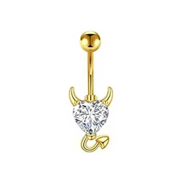 1Pc Gold Color Stainless Steel Belly Ring, Flower Heart Shaped CZ Crystal Navel Belly Button Rings Butterfly Navel Piercings 14G The jack market .AU The jack market .AU Jewellery & Chains $ 47 200001033:200003759#S7-1pc-golden