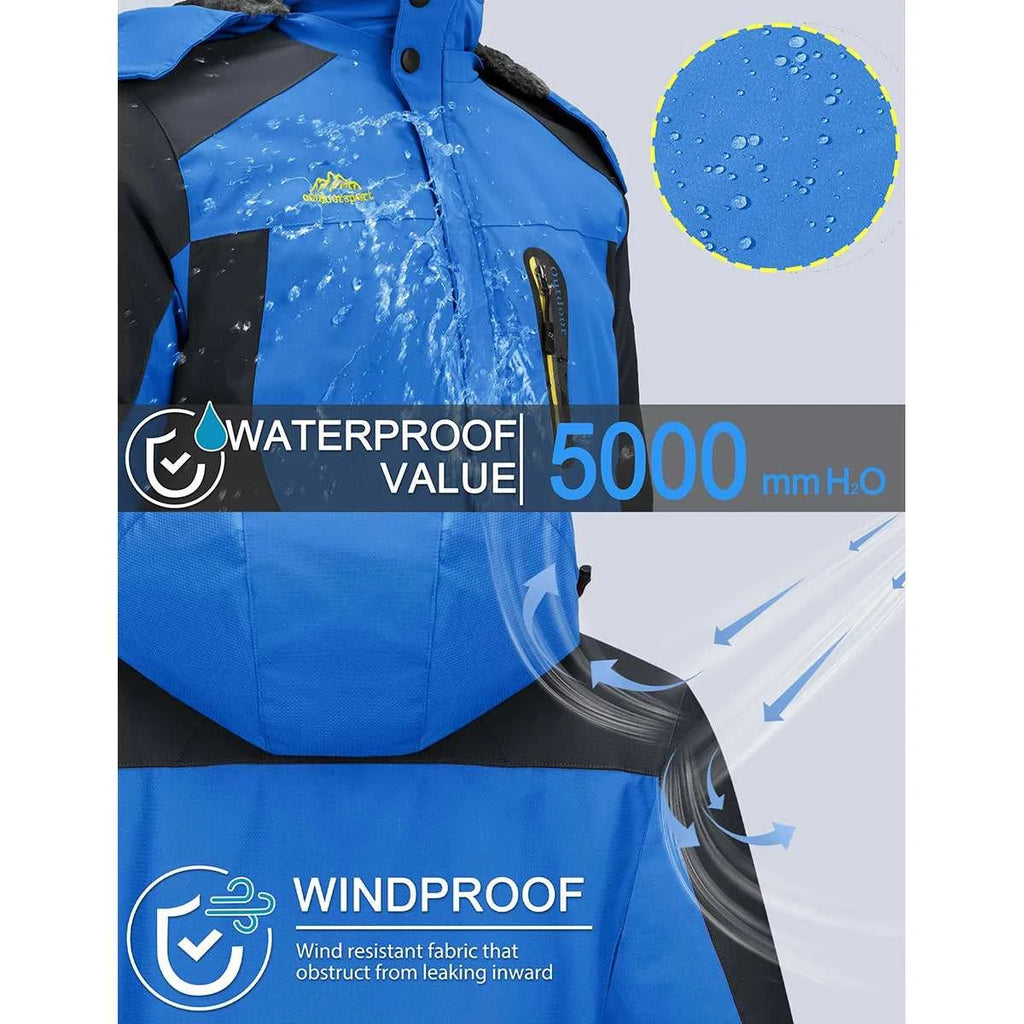 TACVASEN Men's Waterproof Ski Jacket Fleece Lining Warmth Parka Winter Snow Working Outdoors Hooded Coat Rain Shell Windbreaker The jack market .AU The jack market .AU Men Fashion $ 76 14:771#Blue;5:361385#CN 4XL (US L)