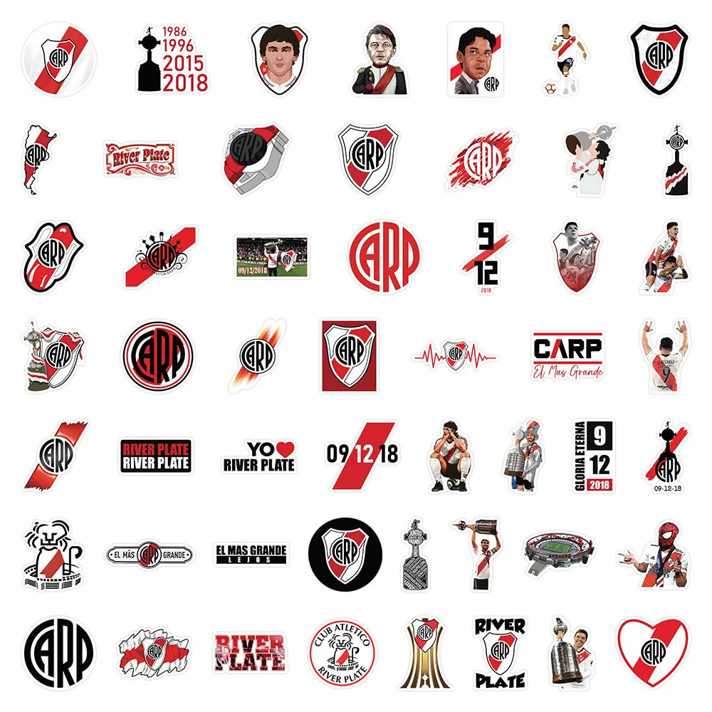 10/50PCS RIVER PLATE Stickers Football Team Cartoon Sticker Funny Sports Graffiti DIY Fans Gift Laptop Guitar Car Bike Kids Toys