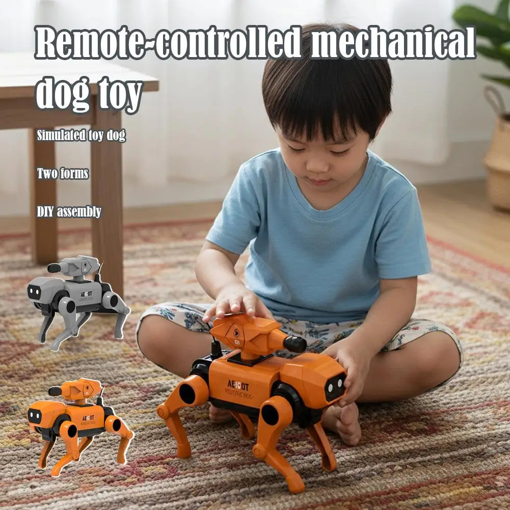 New remote-controlled mechanical dog toy children's remote-controlled assembly model toy children's toy gift