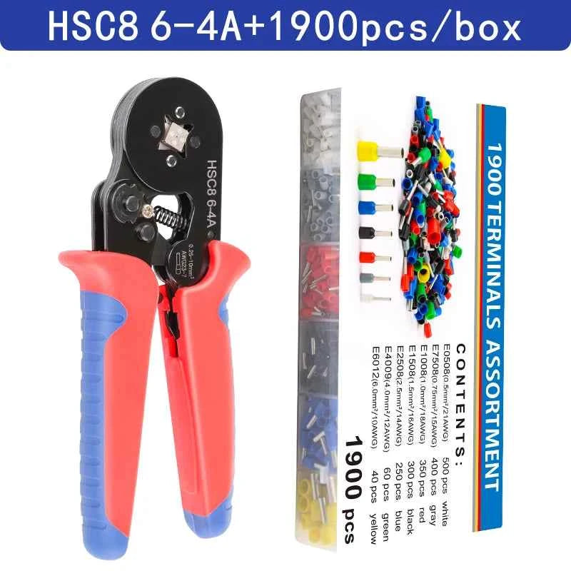 HSC8 Crimping Pliers - Versatile Wire Crimper for Ferrule Sleeves & Tubular Terminals