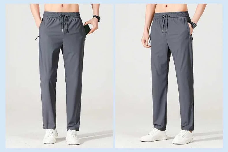 Ice Silk Men's trousers 2024 summer black-and-gray thin style business casual pants outdoor stretch breathable straight leg loos The jack market .AU The jack market .AU Men Fashion $ 51 14:175#qianhui;200007763:201336106;5:200661035