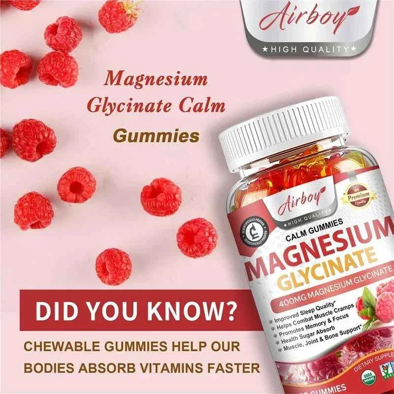 Magnesium Glycinate Gummies - Stress Relief, Sleep Support & Focus - 120 Count
