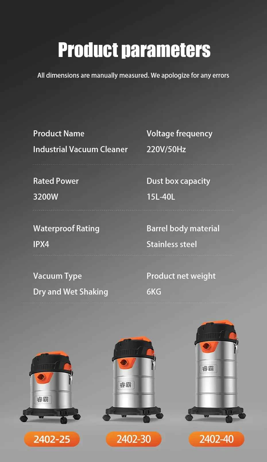 Wet and Dry Vacuum Cleaner Multi-functional High-power Vacuum Cleaner Suitable for Home Car and Commercial Industrial Cleaning
