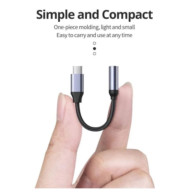BrandName USB-C to 3.5mm Aux Adapter - Seamless Audio Experience for iPhone 15 Pro, Samsung Galaxy S24/S23