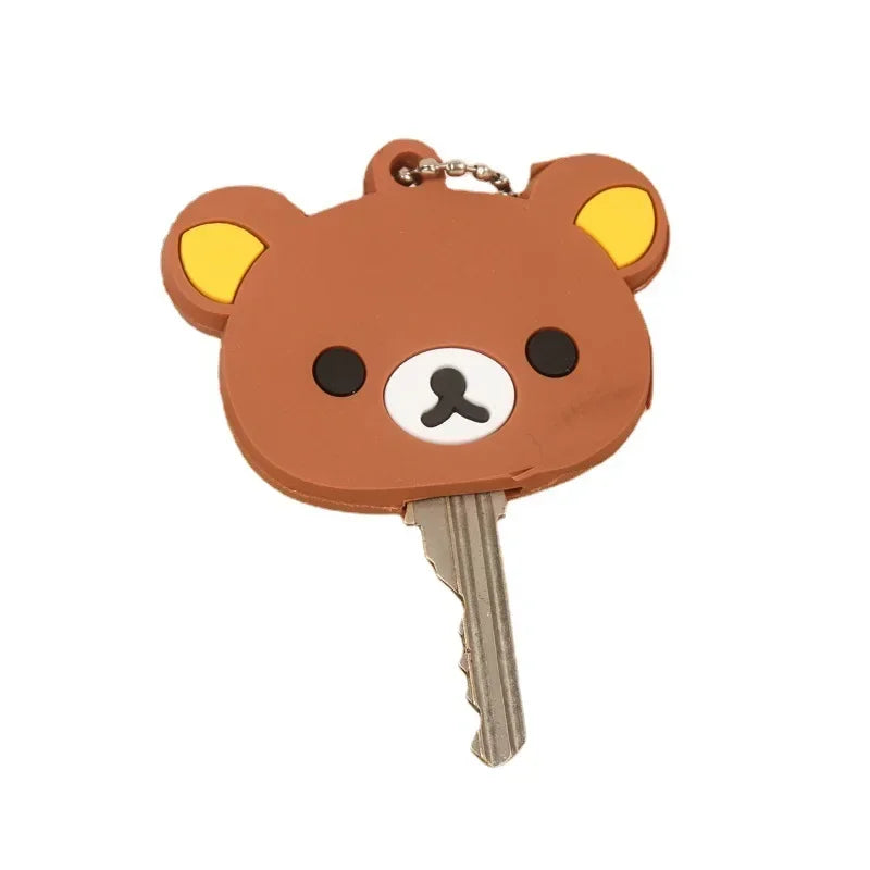 New Rilakkuma Key Protective Cover Keychains Anime Relax Bear PVC Cases Backpack Bags Hot Sales Key Rings Pendants Charms Gift
