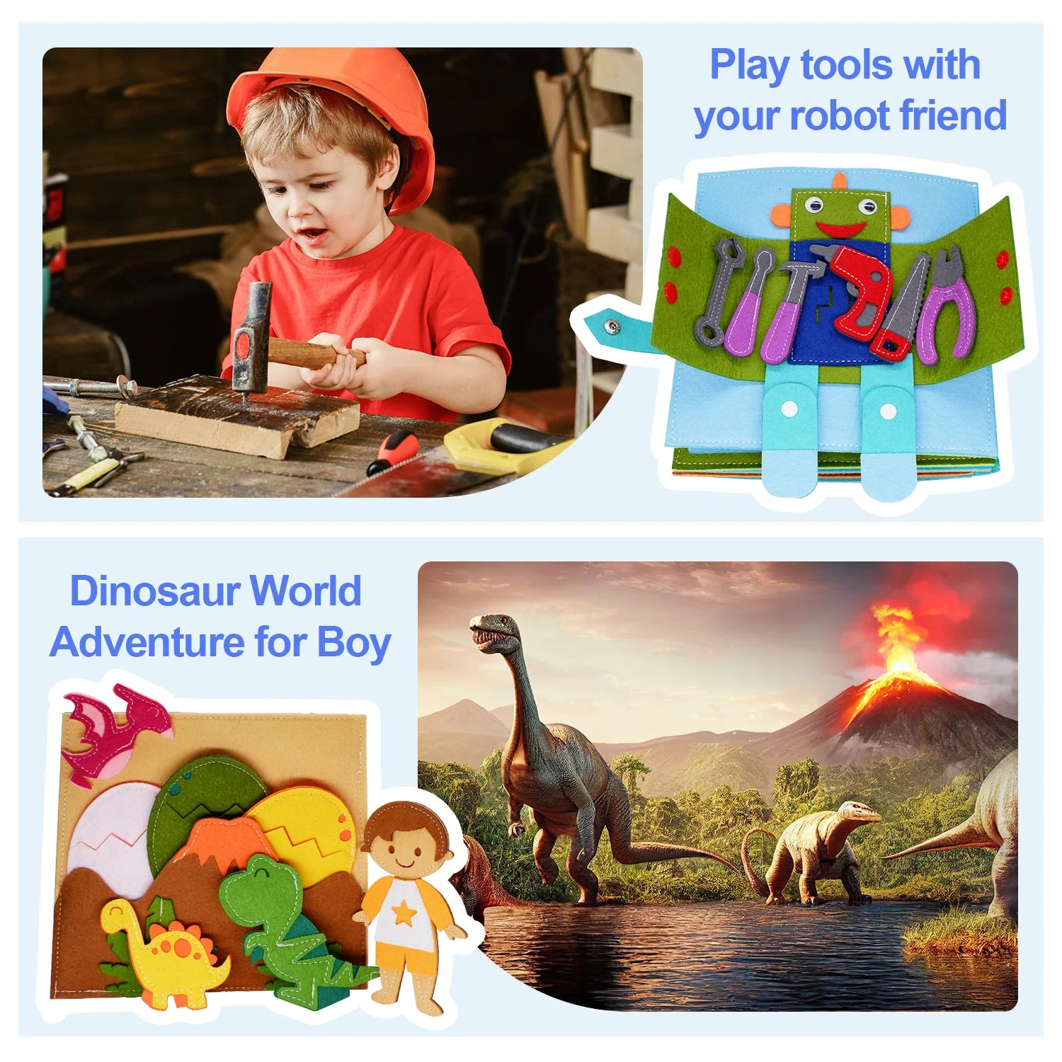 Toddlers Montessori Toy Busy Book Quiet Book Pretend Play Toy Early Educational Activity Book with Life Skills Cognition