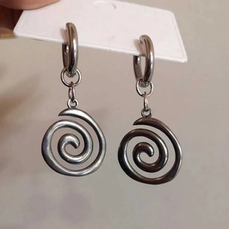 Grunge Jewelry Stainless Steel Swirl Earrings Cool Korean Charms Hoop Earrings for Women Goth Fashion Accessories Cute Punk The jack market .AU The jack market .AU Jewellery & Chains $ 47 200001034:361180#A