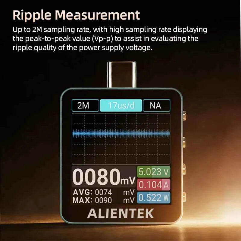 ALIENTEK USB Tester C2 Digital Voltmeter Charging Power Detector PD3.2 Battery Tester Fast Charge Detection Trigger