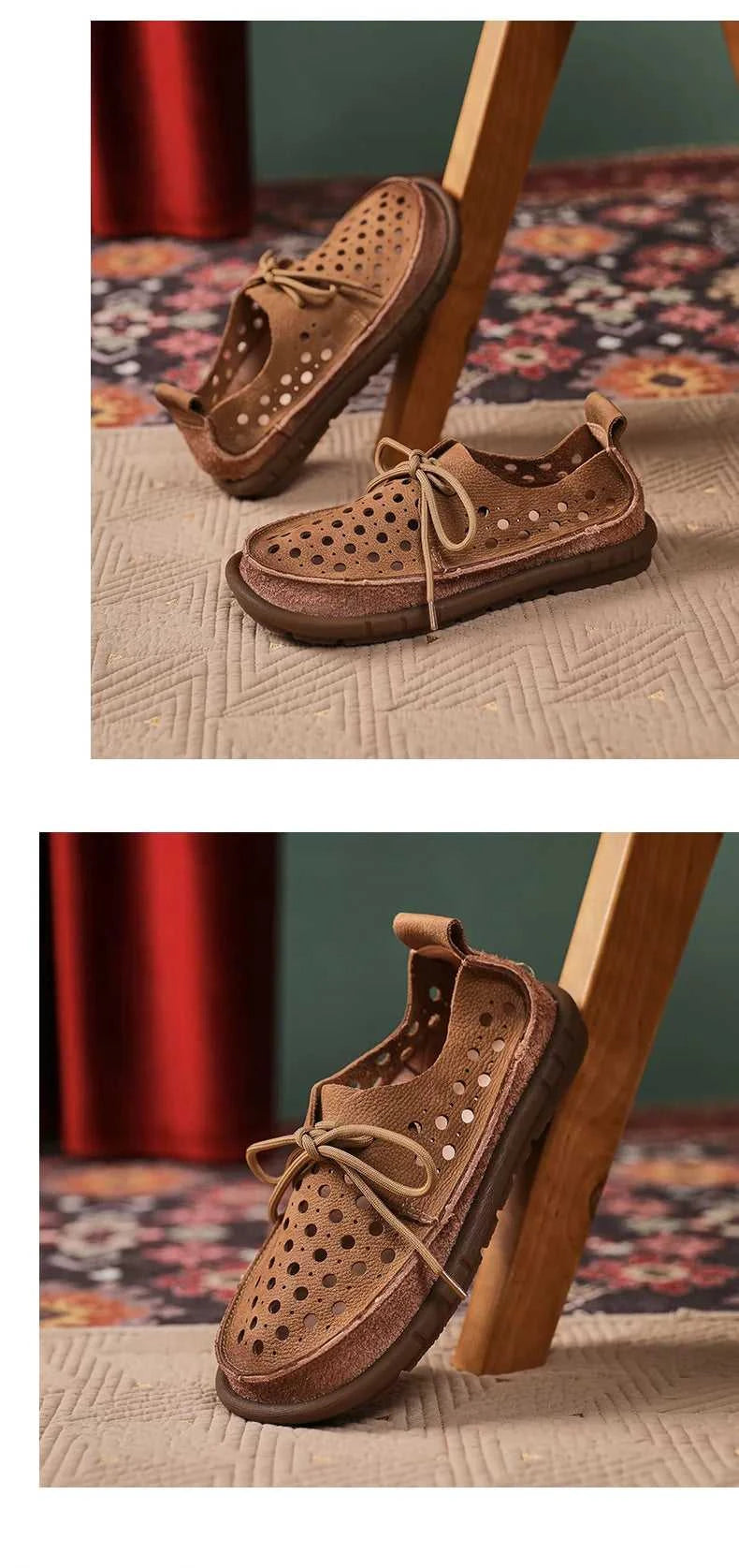 Careaymade-Summer top layer cowhide sandals,clown cute big toe shoes,hollow hole shoes,pure Handmade breathable casual shoes 34 The jack market .AU The jack market .AU Step Up Your Style: Trendy Shoes for Every Occasion! $ 112 14:29#Beige Elastic band;200000124:200000334
