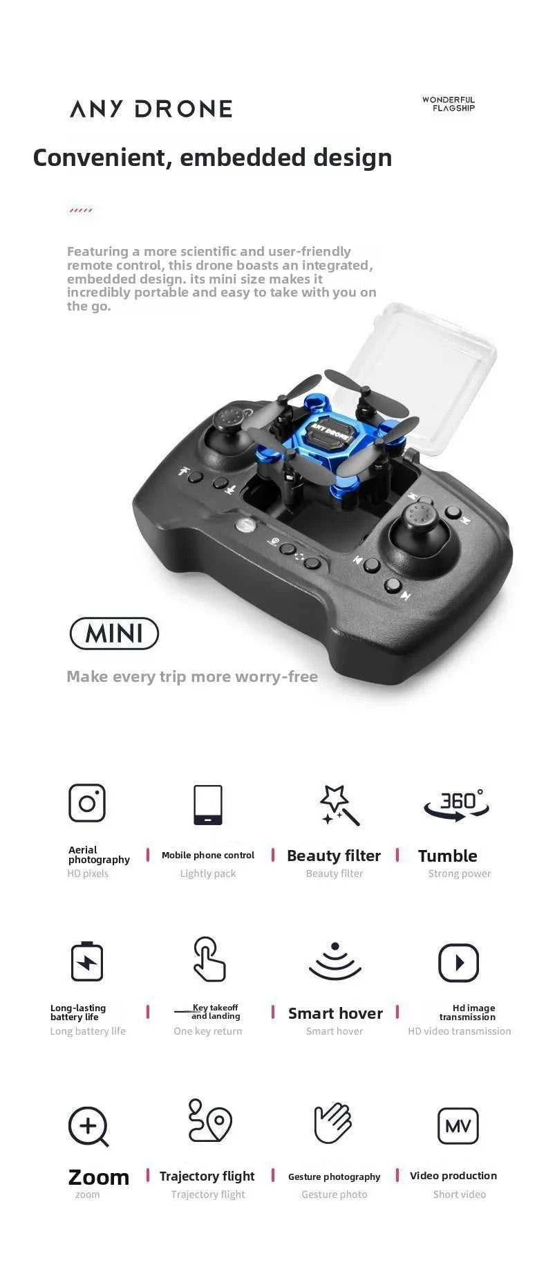 Mosquito drone, mini folding drone, aerial camera drone, student remote-controlled helicopter, small toy The jack market .AU The jack market .AU Drones $ 81 14:173#Black no camera