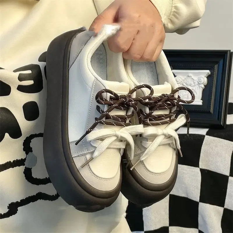 Fashion 2025 Round Toe Lace Up Women's Shoes Offers Trends Original 39 Walking Y2k New Aesthetic Cheap Ladies Footwear On Sale