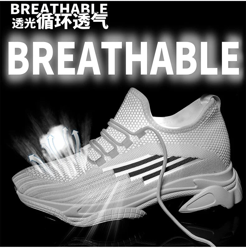 Men Elevator Shoes Fashion Outdoor Casual Sneakers Height Increase Shoes for Men Height Increase Insole 8CM Lift Platform Shoes