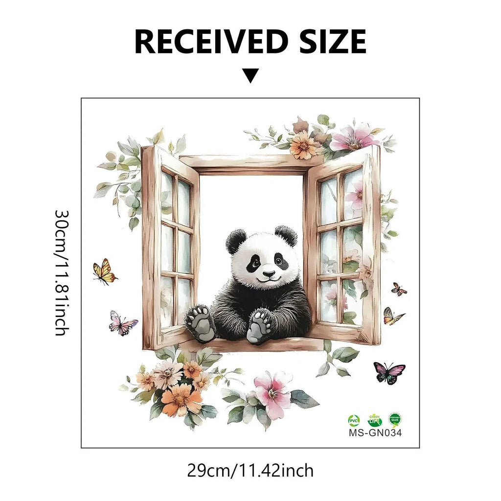Panda Flower Butterfly Wall Sticker For Kids Room Background Deco Wallpaper Bedroom Home Decoration Self-adhesive Cartoon Decals The jack market .AU The jack market .AU Home $ 22 <none>