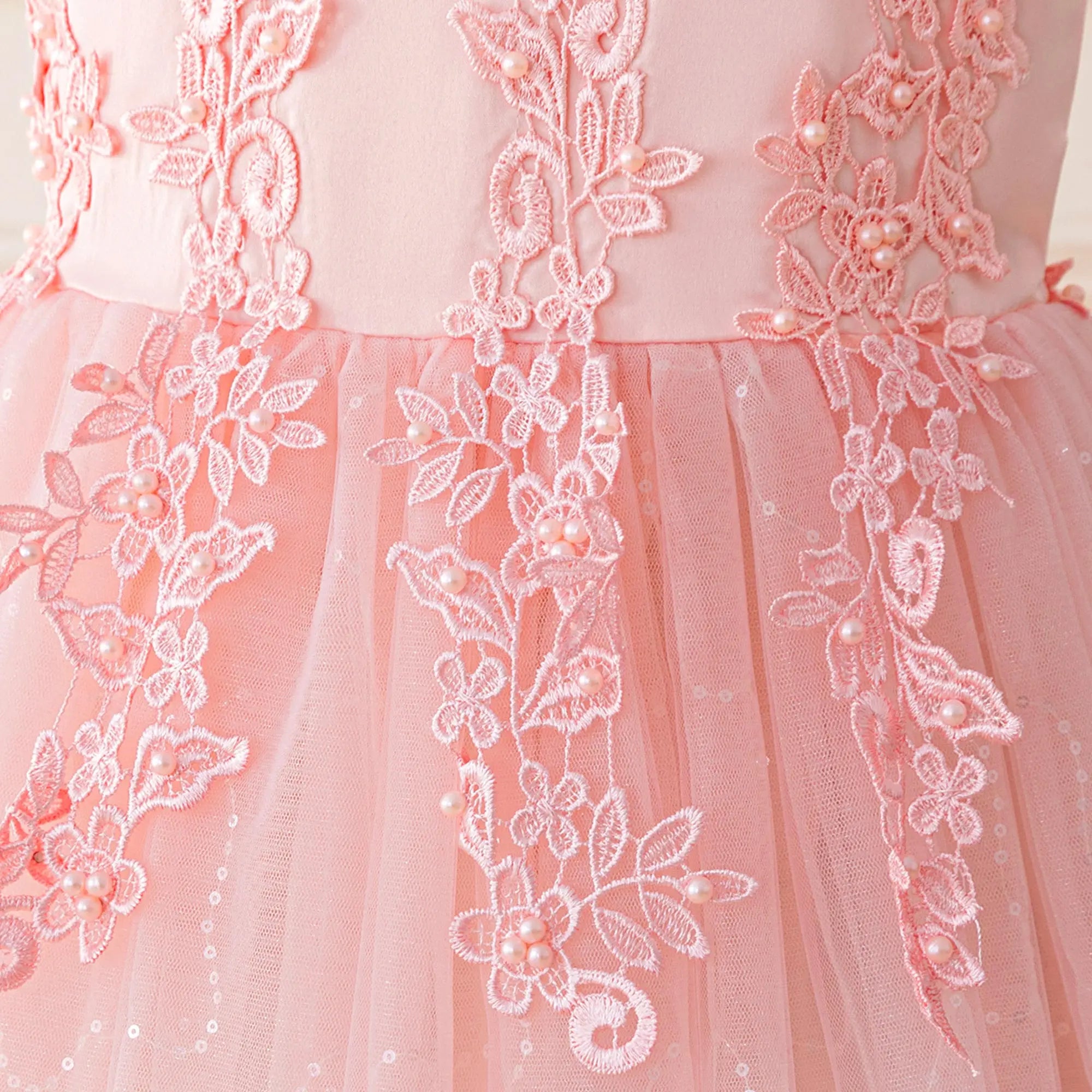 Fashion Flower Bridesmaid Girls Dress Elegant Bow Wedding Evening Princess Birthday Party Dress Graduation Baptism Kids Clothing