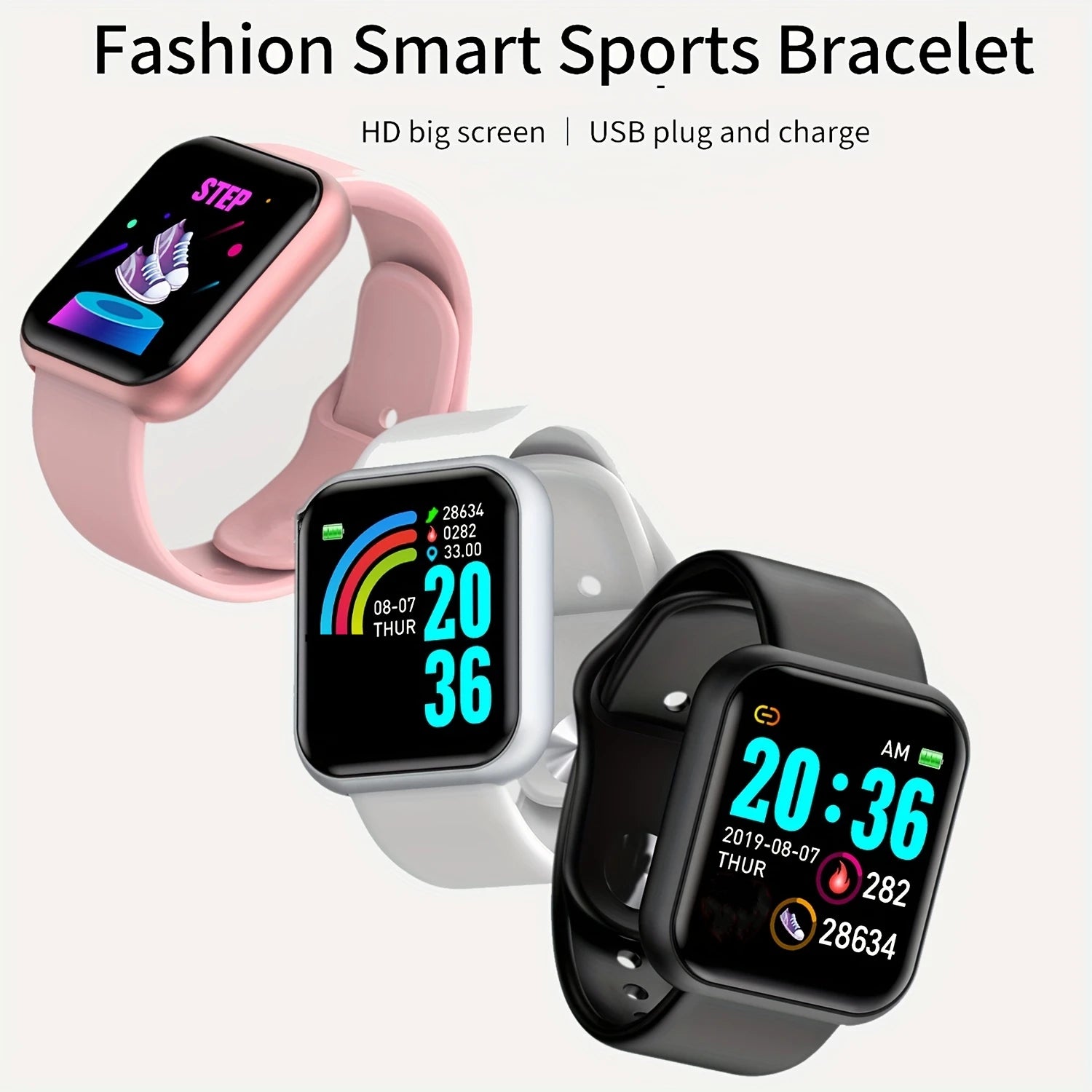 Multifunctional Smart Watch D13 for Men & Women - Bluetooth Fitness Tracker, Music Player, Sleep Monitor & Sports Bracelet