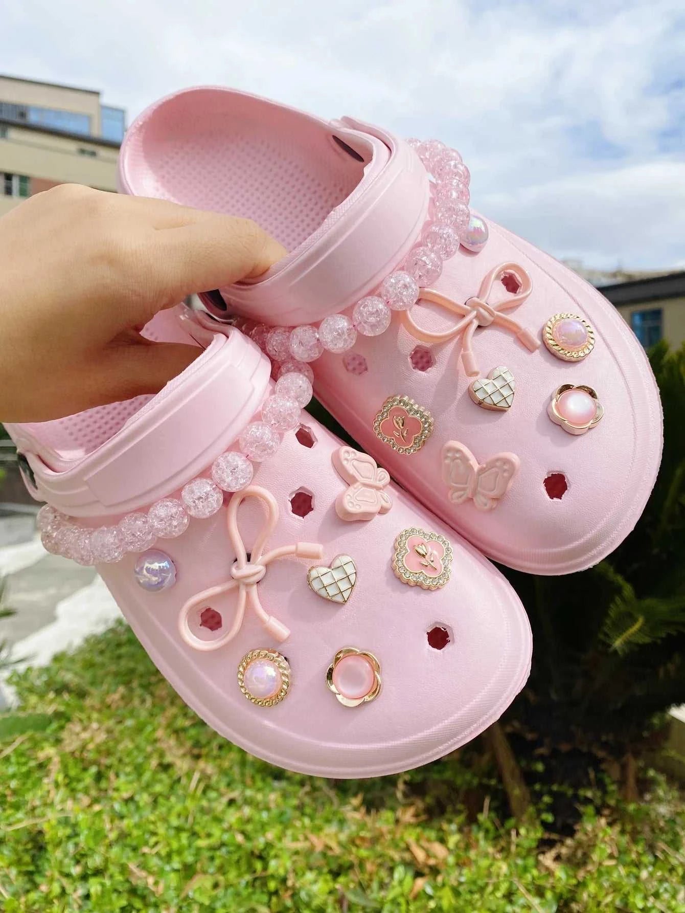 16 pink (bow, little butterfly, flower, heart, broken bead chain) accessories - easy-to-install detachable DIY decorations for c The jack market .AU The jack market .AU Step Up Your Style: Trendy Shoes for Every Occasion! $ 51 14:1052#fsszz