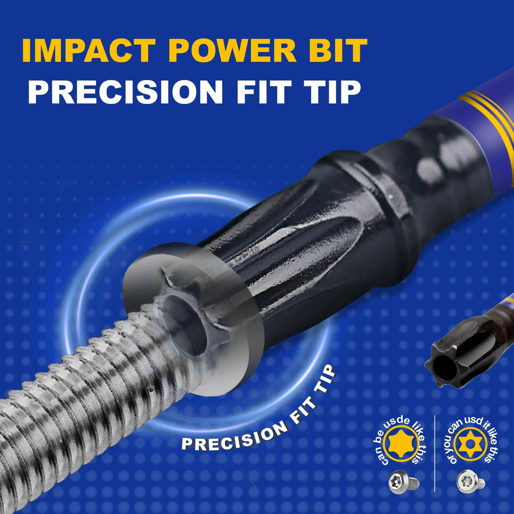 Geinxurn Magnetic Power Bit Set - 2" Impact Tough S2 Alloy Steel Torx Bits for Ultimate Security and Precision