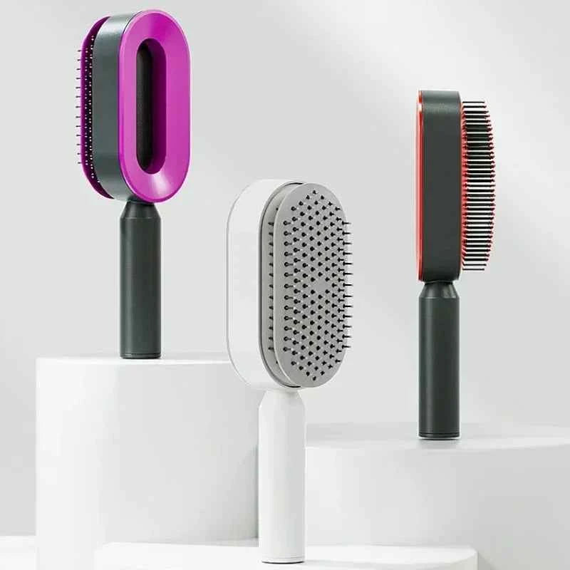 Self-Cleaning Hair Brush for Women | One-Key Airbag Massage & Anti-Static Comb | Effortless Hair Care