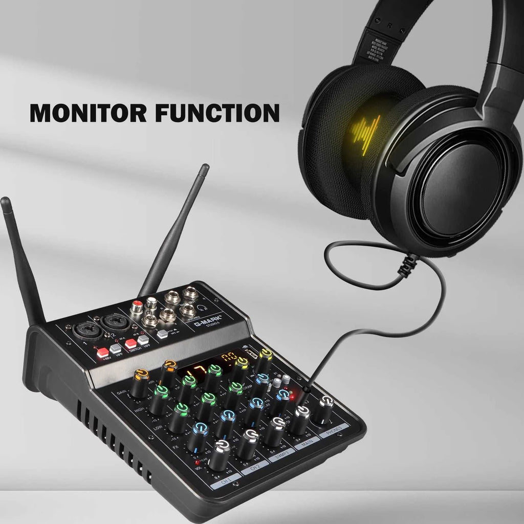 Audio Sound Mixer with Microphone G-MARK Studio 6 Bluetooth Portable DJ Console+48V USB Interface Mixing Boards For Live The jack market .AU The jack market .AU Accessories Electronics $ 115 <none>