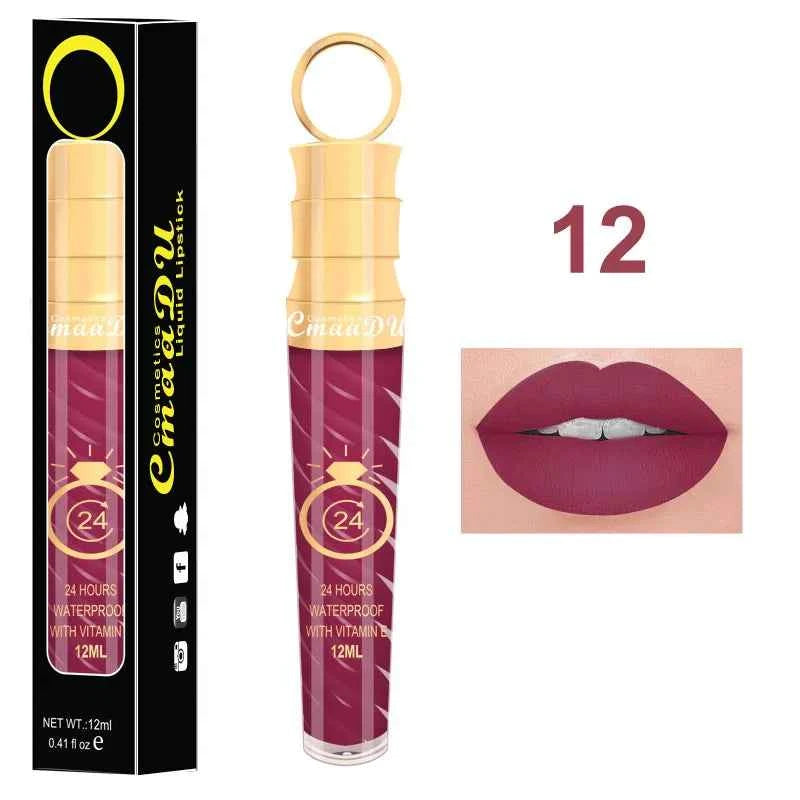 1 Pcs Matte Lip Gloss Waterproof Selection Spiral Glossy Lipstick Long-lasting Non-stick Cup Non-fading Exquisite Gift