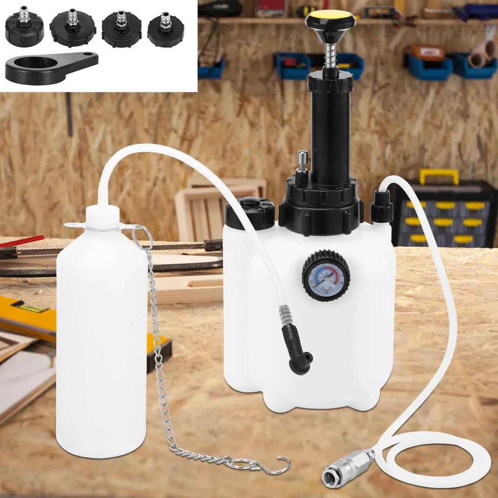 Car Manual Brake Fluid Bleeder Kit 3L Vacuum Brake Pressure Fluid Pump Professional Brake Flush Machine Pneumatic Brake Bleeder
